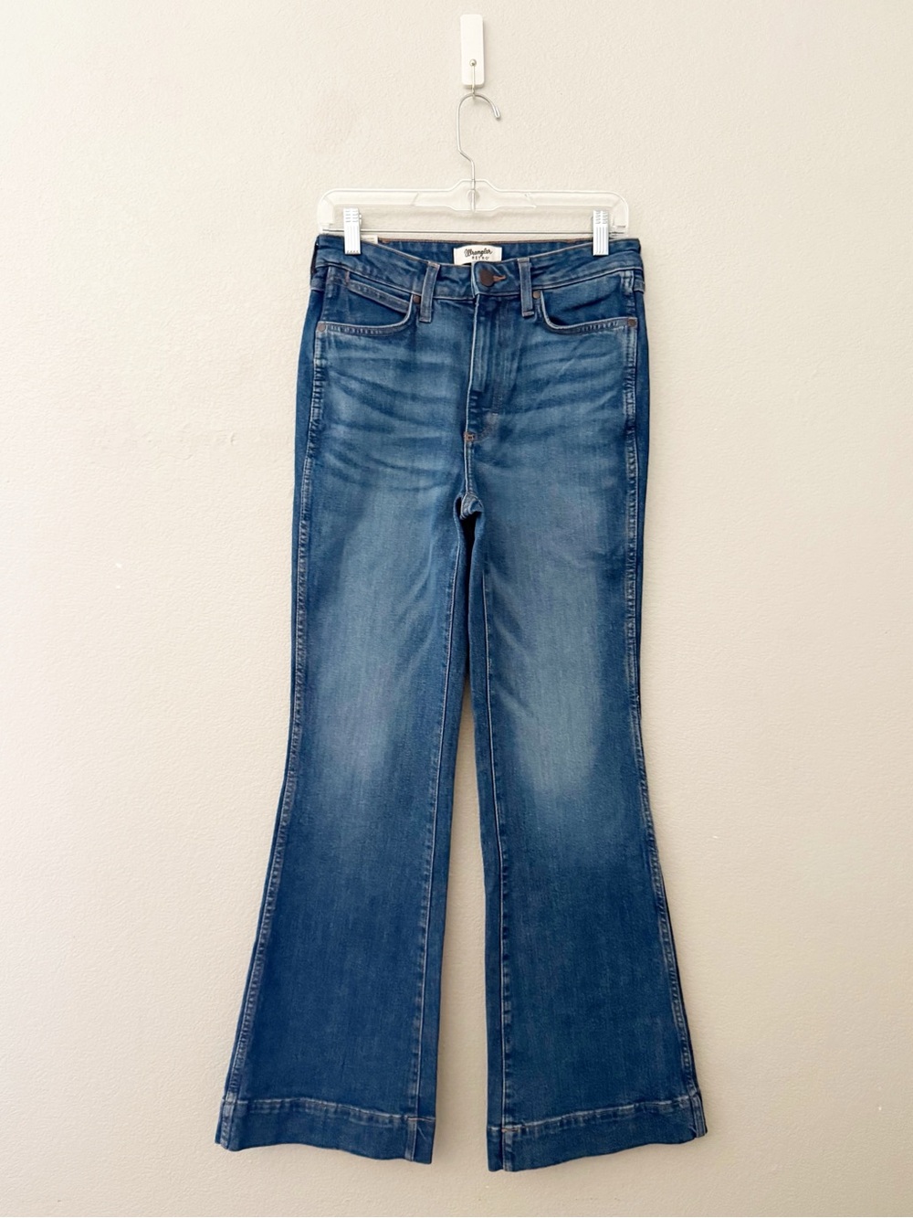 Wrangler Retro High Rise Flare Trouser Jeans 28 Denim Blue Western Ranch NWT - Picture 8 of 16